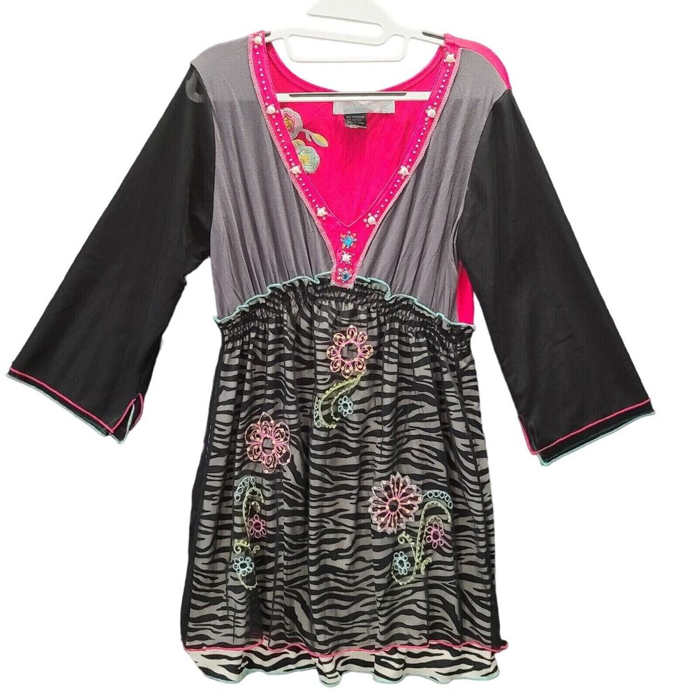 URBAN MANGO Womens Dress Multicolor Size Small Polyester Blend Long Sleeve
